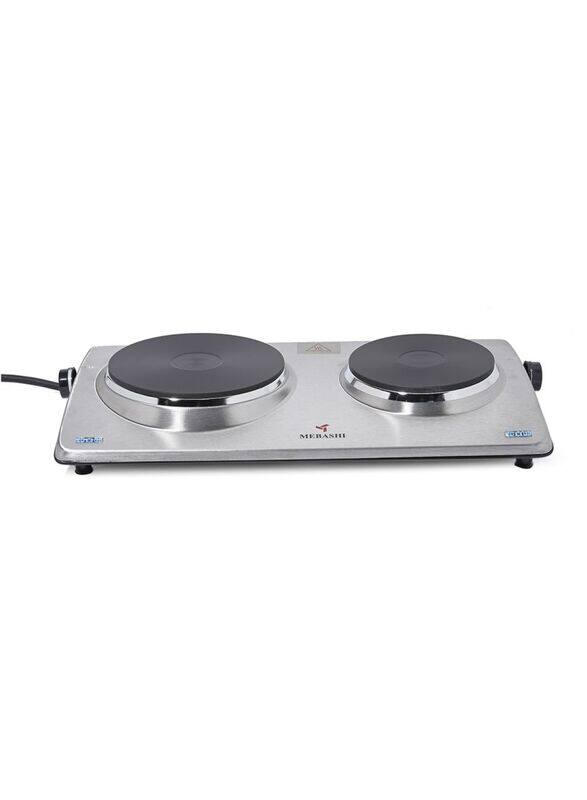 

Mebashi Double Hot Plate, 2500W, ME-HPS1002S, Silver/Black