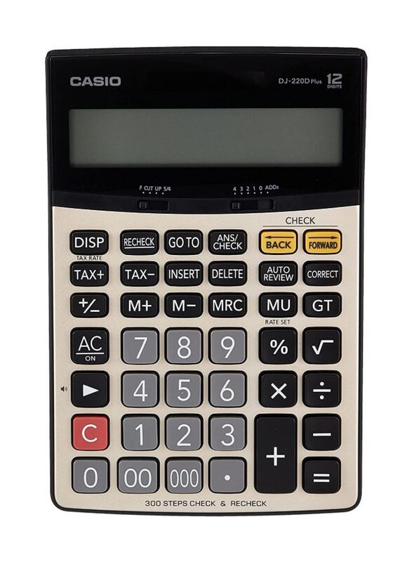Casio Plus 12-Digit Financial and Business Calculator, DJ-220D, Black/Grey