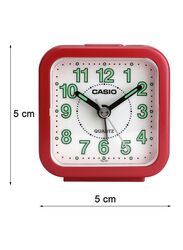 Casio TQ-141-4DF Analog Alarm Desk Clock, Red/Black/Green