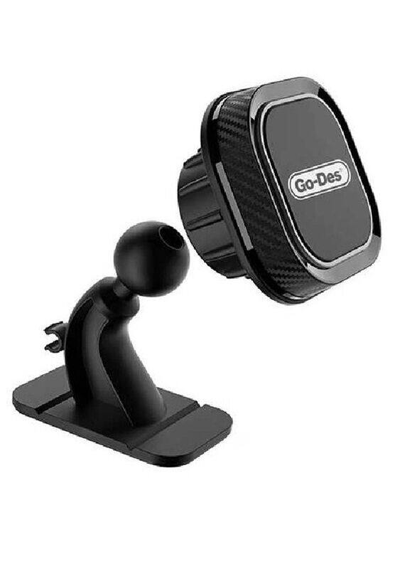 

Go-Des 2 in 1 360 Degree Rotation Magnet Dashboard Car Mount Holder, Black