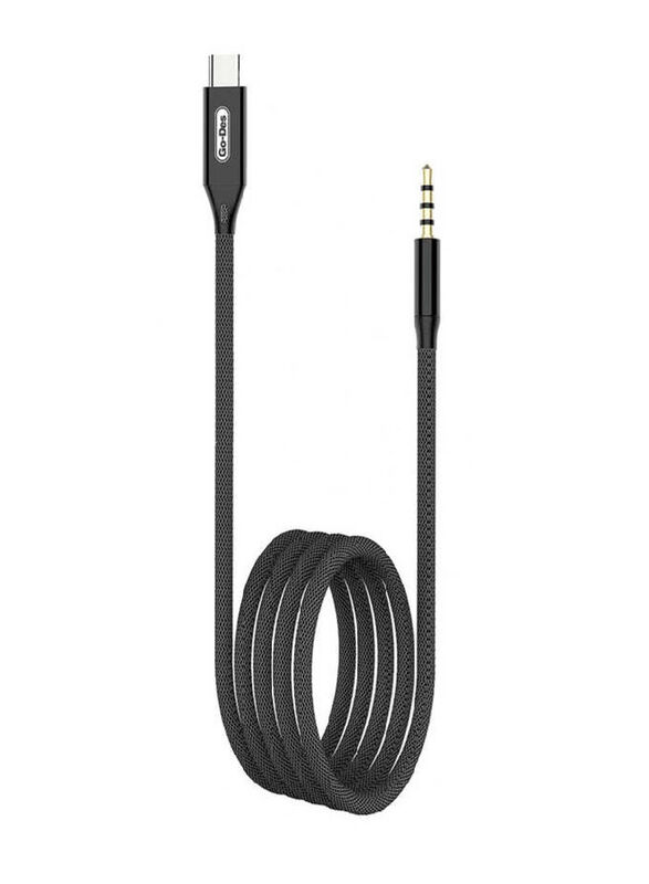 Go-Des 3.5mm Jack Aux Audio Cable, USB Type-C to 3.5mm Jack for Audio Devices, Black