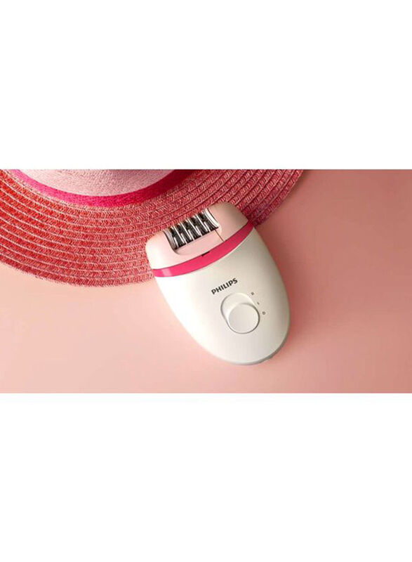 Philips Satinelle Essential Corded Epilator, BRE235/00, White/Pink