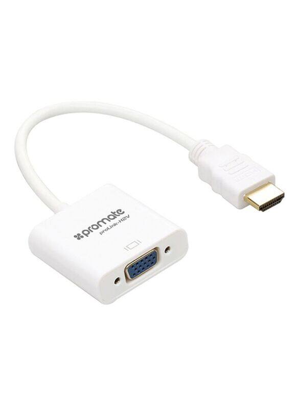 

Promate HDMI Converter Adapter, HDMI to VGA for Desktops/Laptops, White