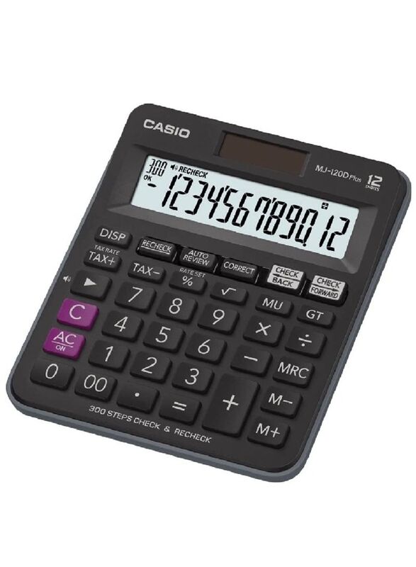 Casio Plus Financial and Business Calculator, MJ-120D, Black/White