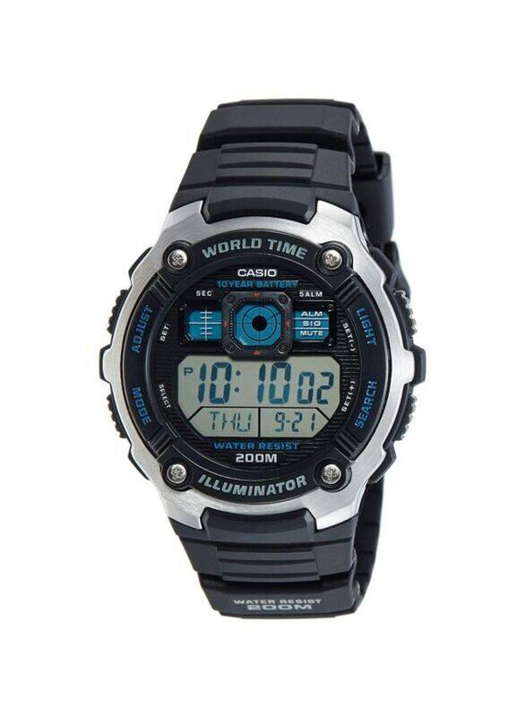 

Casio Youth Digital Watch Unisex with Resin Band, Water Resistant, AE-2000W-1BVDF Black