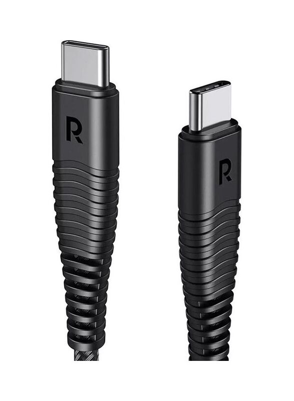 Rav Power 1-Meter Charging & Data Cable, USB Type-C to USB Type-C for Smartphone & Tablets, RP-CB058, Black
