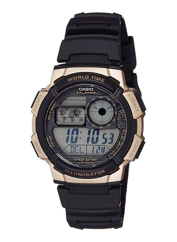 

Casio Digital Watch for Boys with Resin Band, Water Resistant, AE-1000W-1A3VDF, Black-Grey