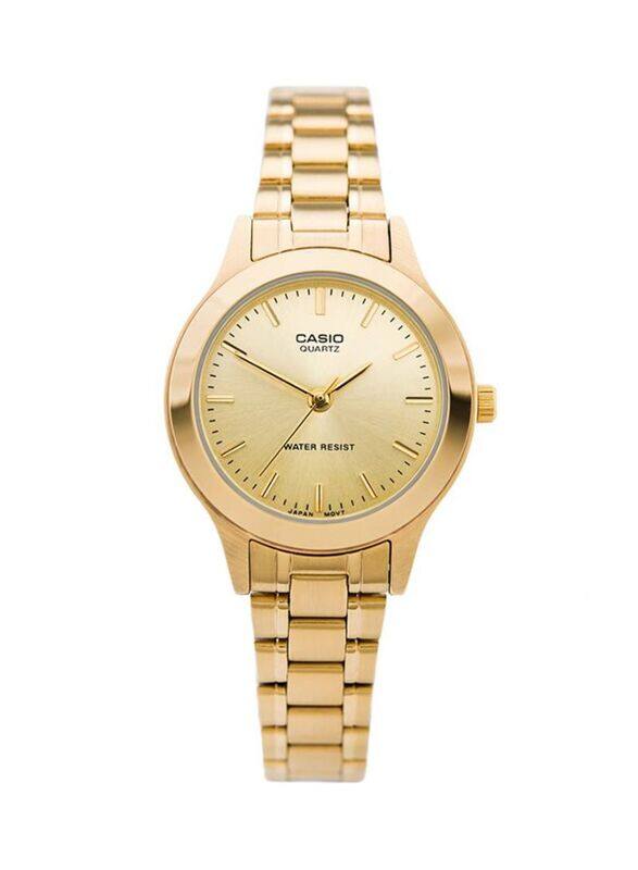 

Casio Analog Wrist Watch for Women with Stainless Steel Band, Water Resistant, LTP1128N-9ARDF, Gold