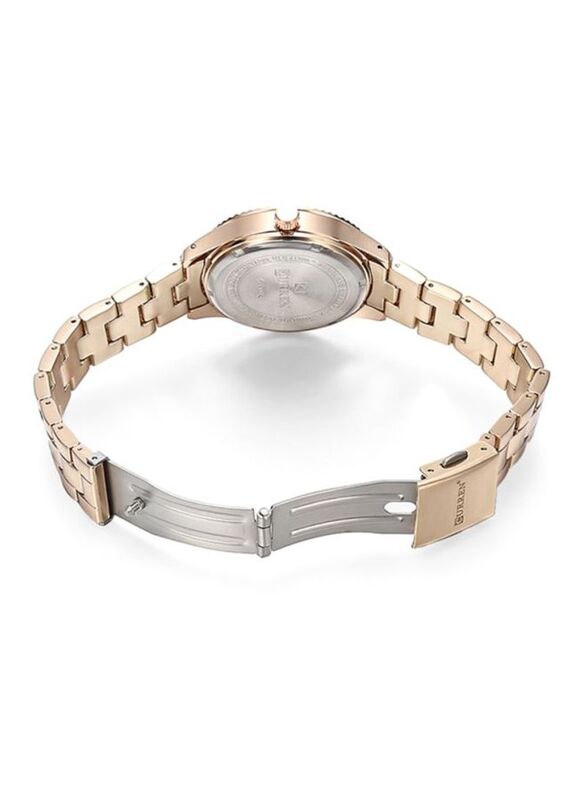 Curren Analog Wrist Watch for Women with Stainless Steel Band, Water Resistant, Rose Gold