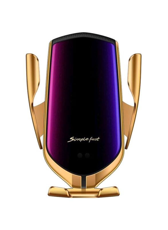 Clamping Wireless Car Charger, Gold/Black