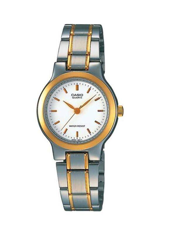 

Casio Analog Quartz Watch for Men with Stainless Steel Band, Water Resistant, LTP-1131G-7ARDF, White-Gold/Silver