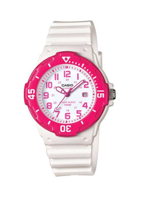 

Casio Analog Quartz Watch for Kids Unisex with Resin Band, Water Resistant, LRW200H4BVDF, White