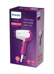 Philips Drycare Essential Care Hair Dryer, BHD003/03, White/Pink