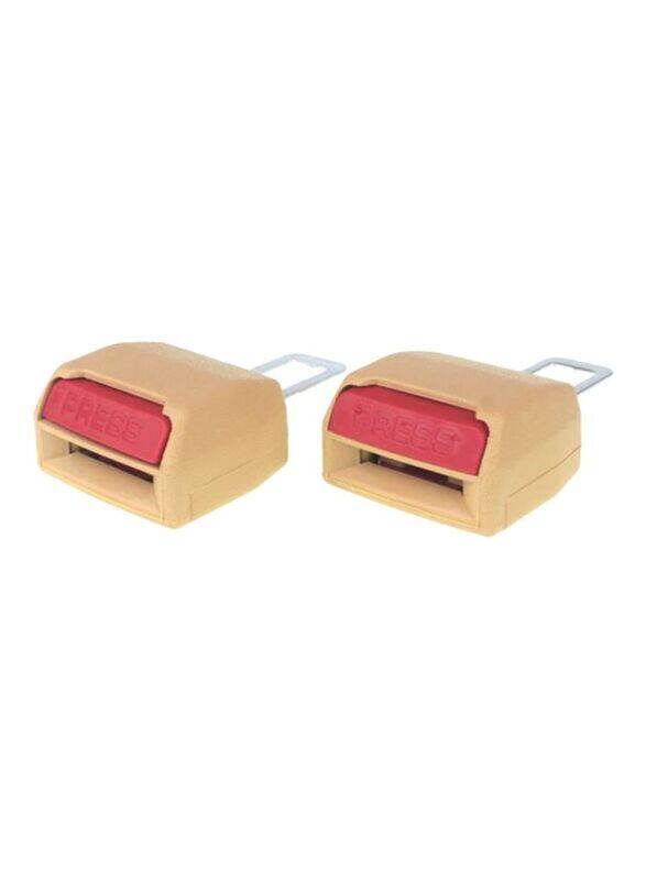 

Generic Car Seat Belt Buckle Set Beige/Red, 2-Pieces