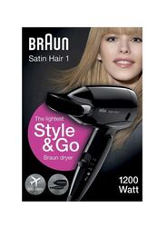 Braun Satin Style & Go Hair Dryer, HD-130, Black