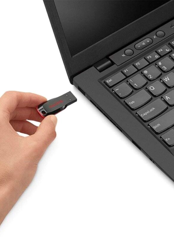 SanDisk 16GB Cruzer Blade USB Flash Drive, Black/Red
