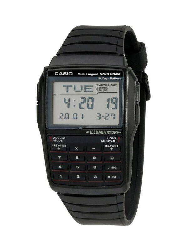 

Casio Data Bank Digital Watch for Men with Resin Band, Splash Resistant, DBC-32-1ADF, Black/Grey