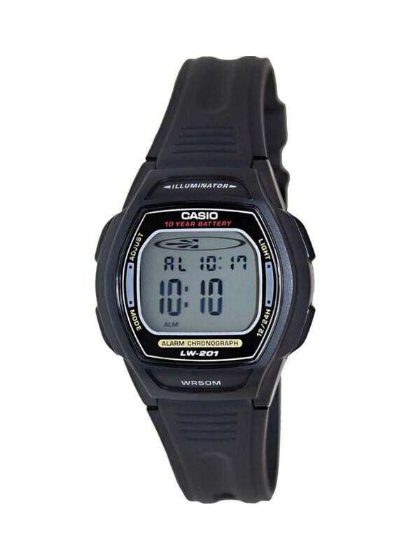 

Casio Digital Watch for Women with Resin Band, Water Resistant, LW-201-2AVDF, Black-Grey