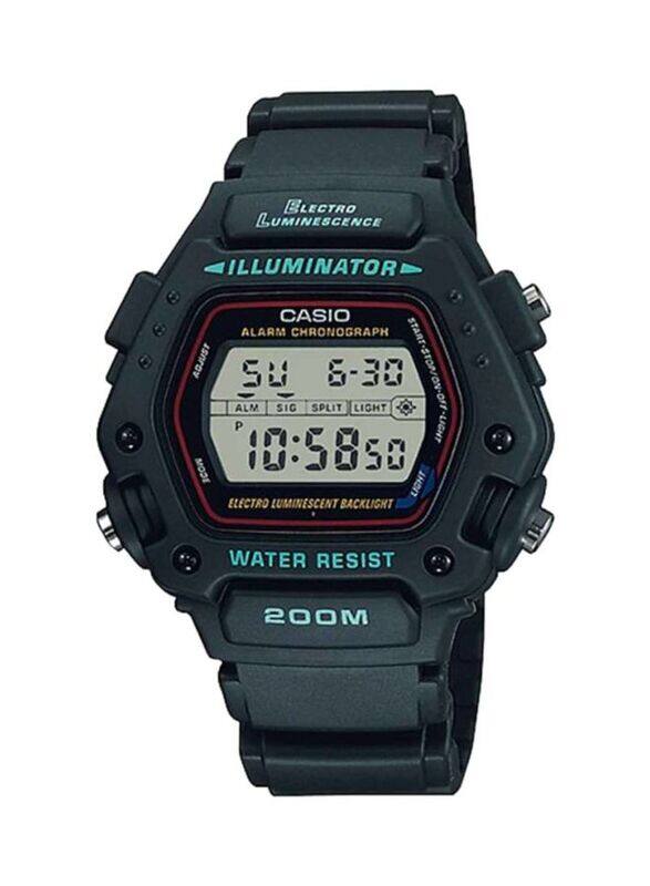 

Casio Digital Watch for Men with Resin Band, Water Resistant, DW-290-1, Black/Grey