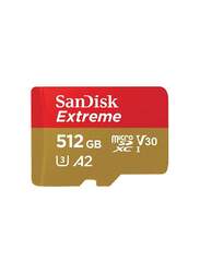 Sandisk 512GB microSD Memory Card, Gold/Red