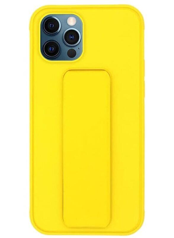 Zolo Apple iPhone 11 Pro Multi-Function Shockproof Protective Finger Grip Holder and Standing Mobile Phone Back Case Cover with Car Magnetic, Yellow