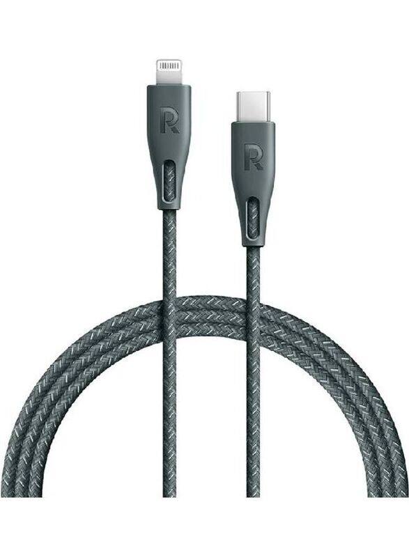 

Rav Power 2-Meter Nylon Braided Fast Charging Lightning Cable, USB Type-C to Lightning Cable for Apple Devices, Green