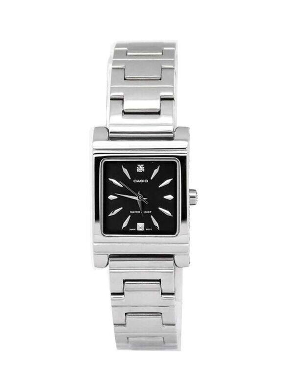 

Casio Dress Analog Wrist Watch for Women with Stainless Steel Band, Water Resistant, LTP-1237D-1A2DF, Silver-Black