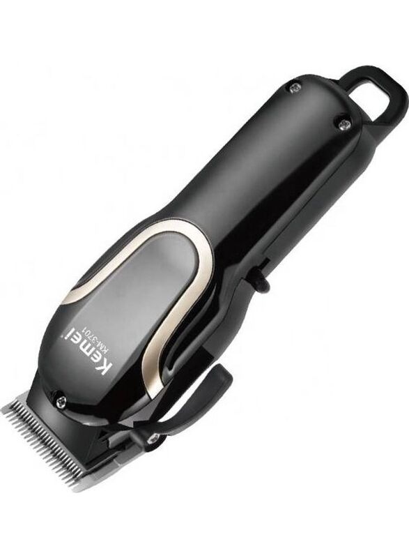 Kemei Rechargeable Electric Hair Clippers Trimmer, Black/Gold
