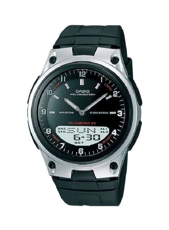 

Casio Youth Analog + Digital Watch for Men with Resin Band, Water Resistant, AW-80-1AVDF, Black/Multicolour