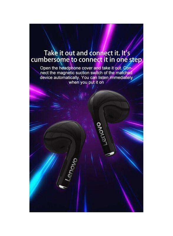 Lenovo Thinkplus LP80 Pro TWS Wireless In-Ear Headphones, Black
