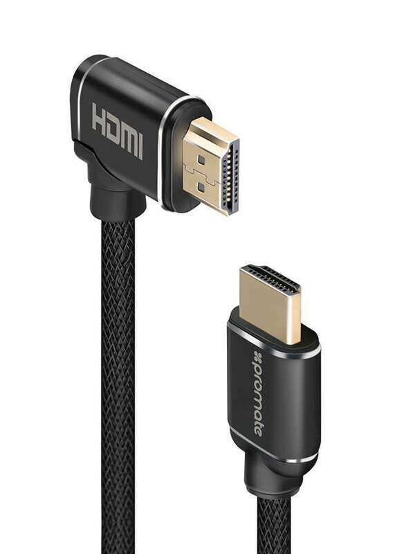 

Promate 3 Meters HDMI Cable With High-Speed And 90 Degree Right-Angle 4K, Black