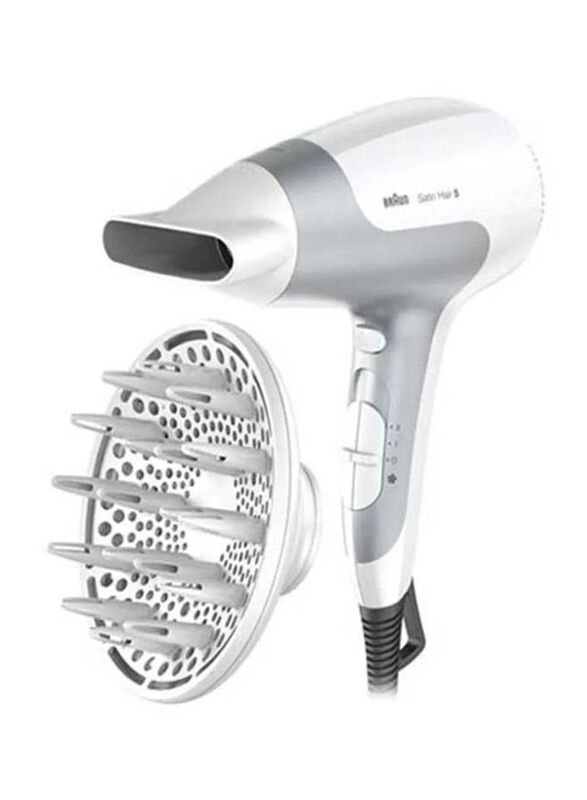 

Braun Satin Hair 5 Power Dryer with Diffuser, HD585, Grey/White