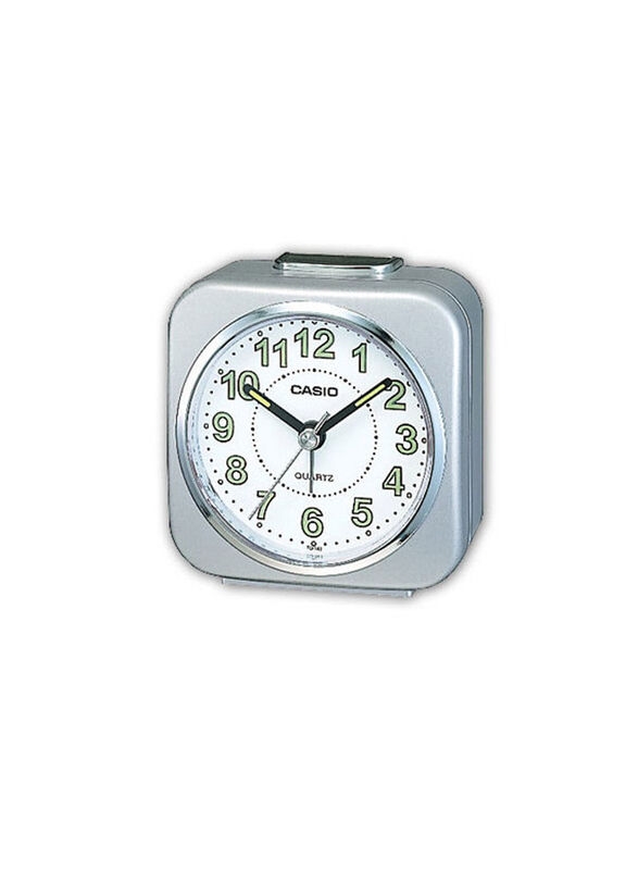 Casio Square Shape Analog Alarm Clock, Silver