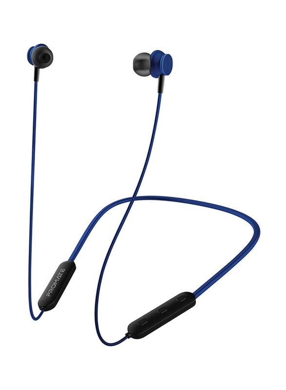 Promate Dynamic Neckband Wireless In-Ear Headphones with Mic, Blue