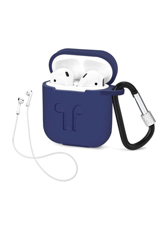 Apple AirPods Protecting Case Cover with Carabiner, Navy Blue