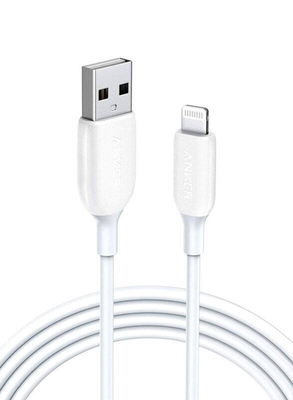 

Anker 0.9-Meter PowerLine III Data & Charging Cable, Lightning to USB Type A for Apple Devices, A8812H21, White