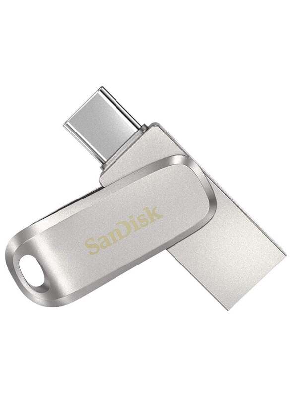 SanDisk 256GB Ultra Dual Luxe USB Flash Drive, Silver