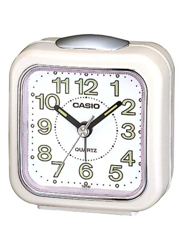 Casio Square Shape Alarm Clock, White