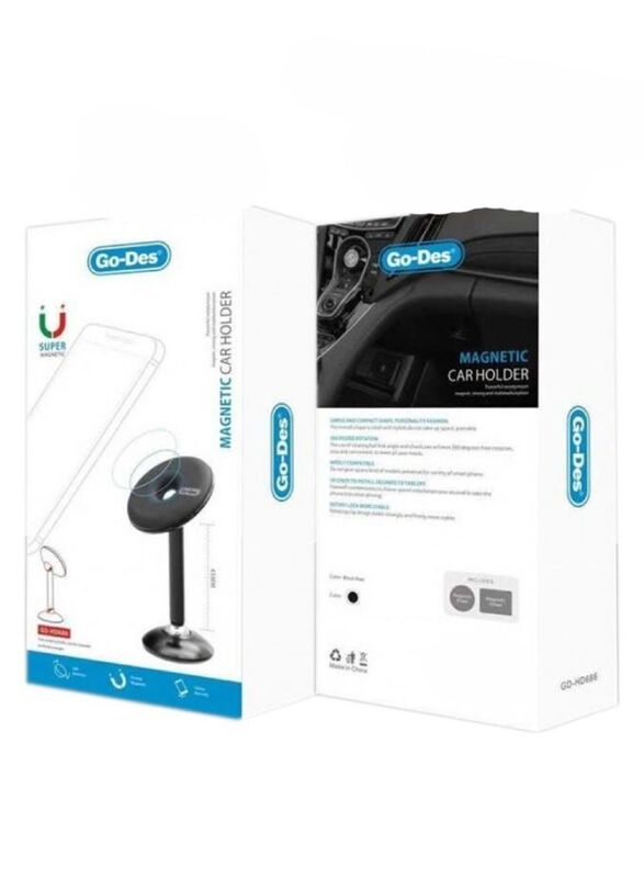 Go-Des Magnetic Car Phone Mount, Black