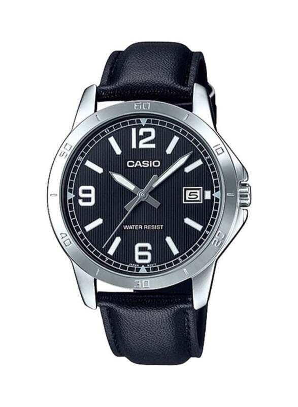 

Casio Illuminator Analog Watch for Men with Leather Band, Water Resistant, LWS-2000H-1AVEF, Black