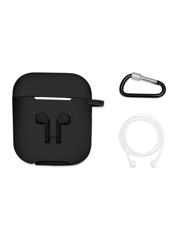 Apple AirPods Protecting Case Cover with Carabiner, Black