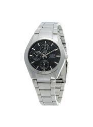 Casio Analog Watch for Men with Stainless Steel Band, Water Resistant & Chronograph, MTP-1191A-1ADF, Silver/Black
