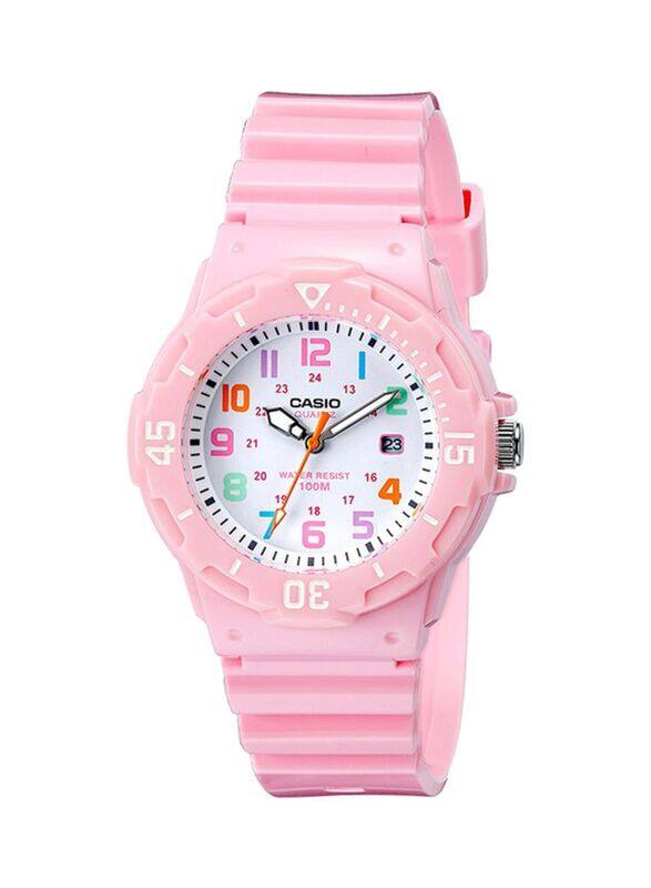 

Casio Analog Watch for Women with Resin Band, Water Resistant, LRW-200H-4B2VDF, Pink-White