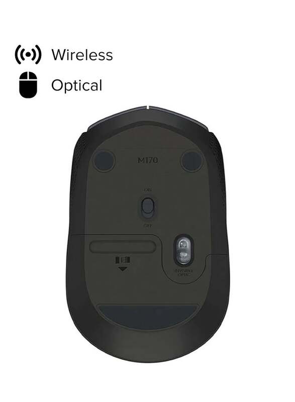 Logitech M170 Wireless Optical Mouse for PC & Laptop, Black/Grey