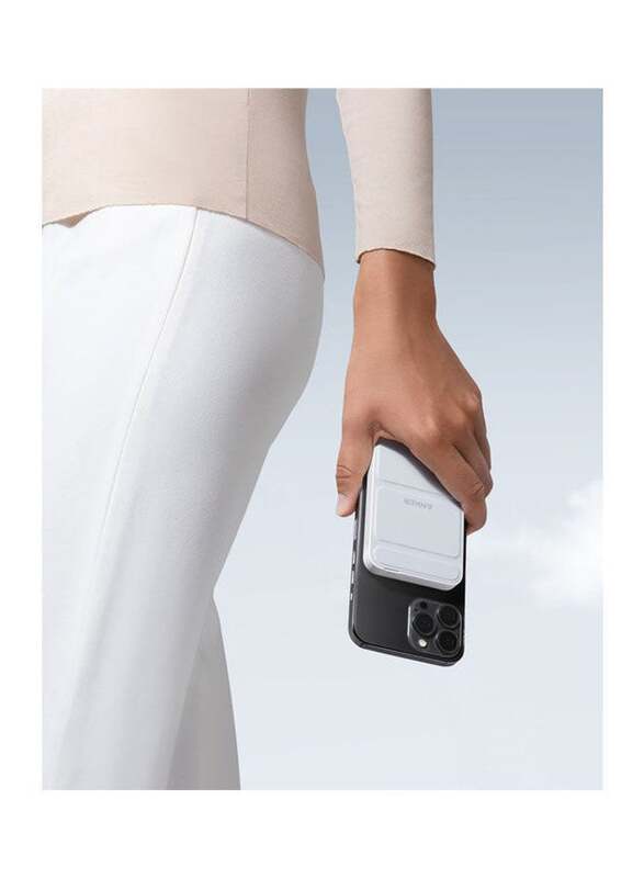 Anker 5000mAh Foldable Magnetic Wireless Portable Powerbank, White