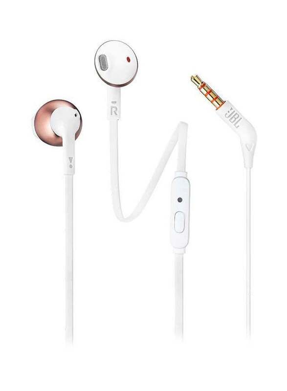 

JBL T205 Wired In-Ear Earphones with Mic, Rose Gold/White