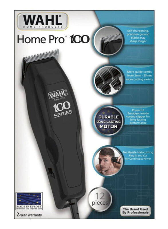 Wahl Home Pro 100 Hair Clipper Kit, 1395-0410, Black/Clear