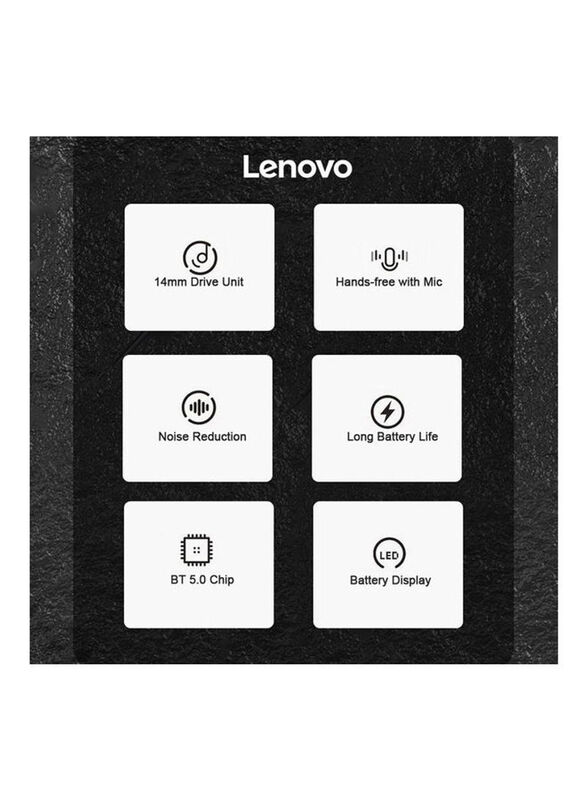 Lenovo LP7 5.0 True Wireless In-Ear Headphones, Black
