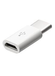 USB Type-C Male to Micro USB Connector Adapter, White