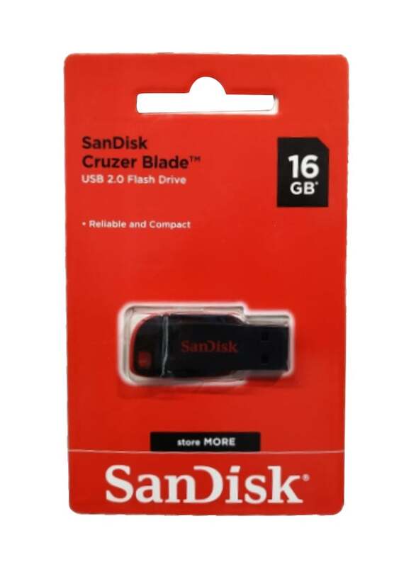 SanDisk 16GB Cruzer Blade USB Flash Drive, Black/Red